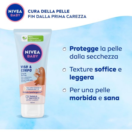 Nivea Baby Viso e Corpo Crema Soffice 100ml - Crema Idratante Neonato