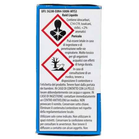 informazioni di pericolo Raid Liquido Elettrico Ricarica 21ml - 30 Notti di