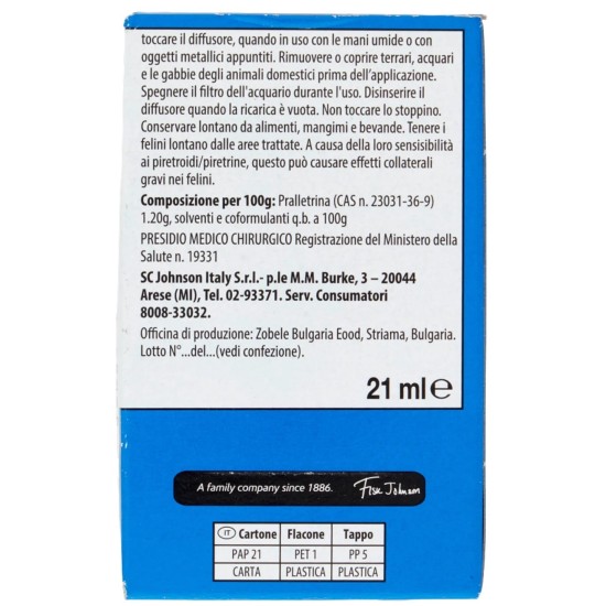 composizione e ingredienti Raid Liquido Elettrico Ricarica 21ml - 30 Notti di