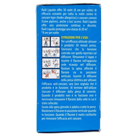 come si usa  Raid Liquido Elettrico Ricarica 21ml - 30 Notti di