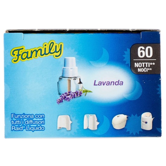 diffusori compatibili Raid Family Liquido Ricarica Antizanzare alla Lavanda, 60 Notti - 36ml