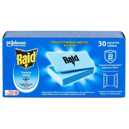 Raid Ricarica 30 Piastrine Repellenti per Zanzare
