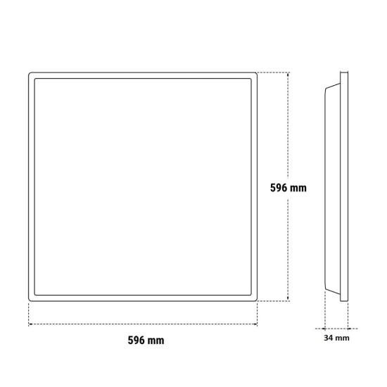 misure Beghelli Pannello Led 60x60