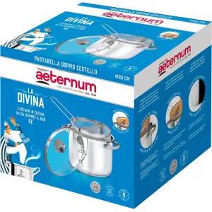 Aeternum Divina Pastarella Doppio Cestello Pentola 22cm con 2 tipi di pasta al suo interno 2
