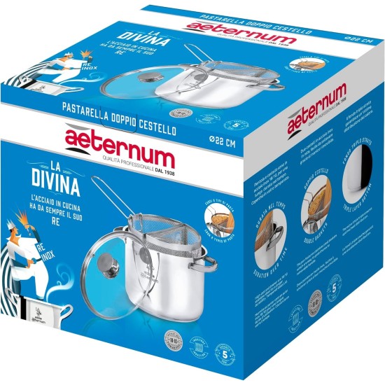 scatolo Aeternum Divina Pastarella Doppio Cestello Pentola 22cm