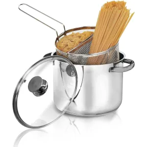 Aeternum Divina Pastarella Doppio Cestello Pentola 22cm con 2 tipi di pasta al suo interno