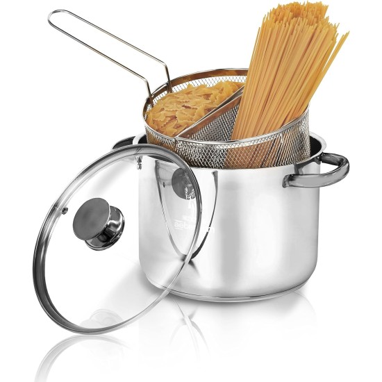 Aeternum Divina Pastarella Doppio Cestello Pentola 22cm con 2 tipi di pasta al suo interno