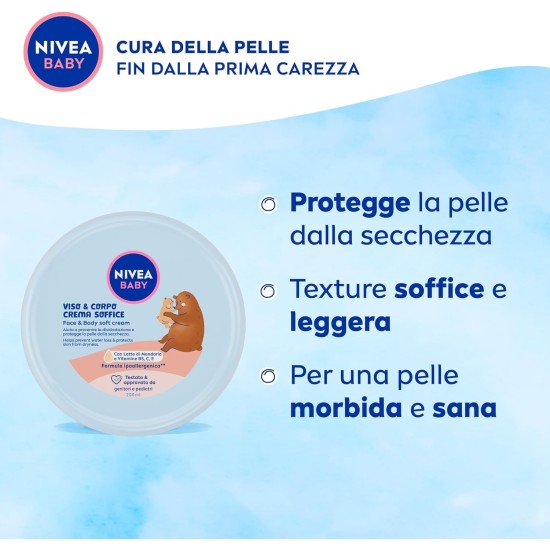 punti di forza Nivea Baby Viso e Corpo Crema Soffice 200ml