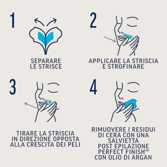 come usare le Strisce Depilatorie Viso per pelli sensibili