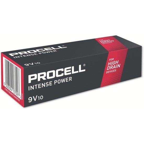 Procell Intense Batteria 9v alcalina pacco da 10pz