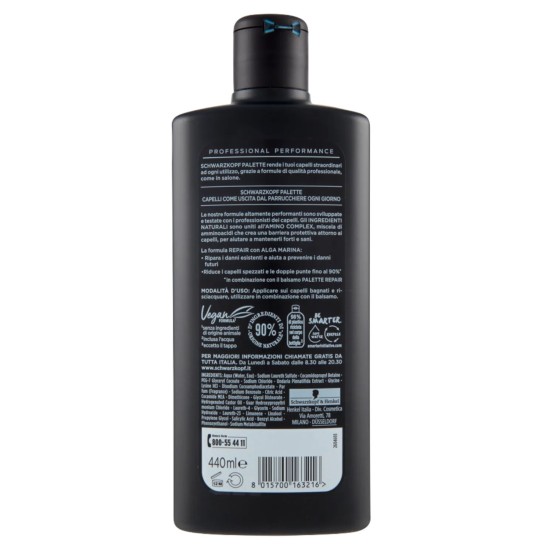 come si usa Palette Shampoo Repair per capelli Secchi e Sfibrati - 440ml