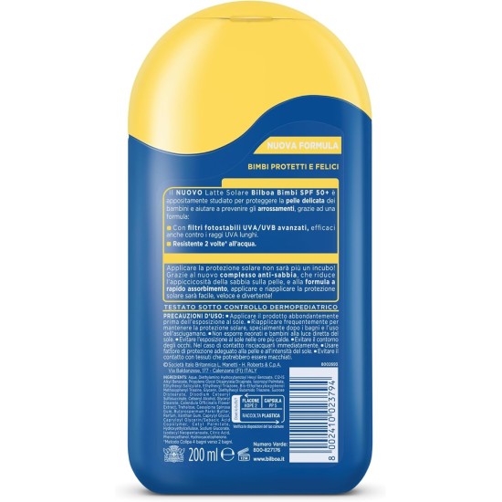 informazioni Bilboa Bimbi Latte Solare Protezione SPF 50+ - 200 ml