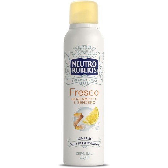 Neutro Roberts Deodorante Spray Fresco Giallo Bergamotto e Zenzero 150ml
