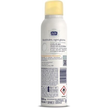 ingredienti Deodorante Spray Neutro Roberts  Fresco Giallo Bergamotto e Zenzero 150ml