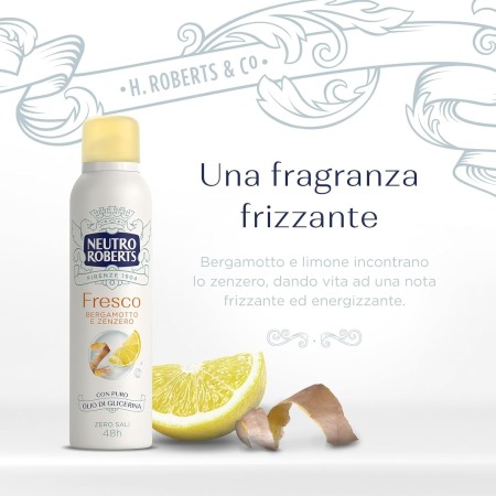 fragranza Deodorante Spray Neutro Roberts Bergamotto e Zenzero