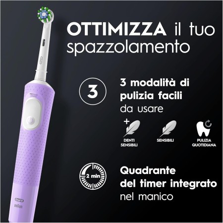 timer Spazzolino Elettrico Ricaricabile Vitality Pro Sensitive Plus - Lilla
