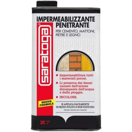 Saratoga Z7 Impermealizzante per Cemento, Mattoni, Pietra e Legno - 1 Litro