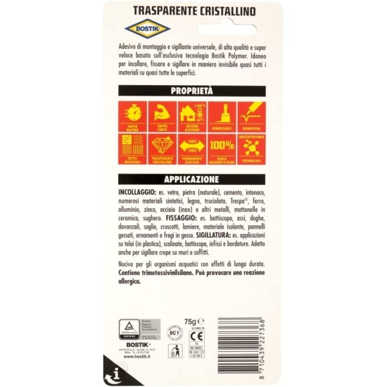 istruzioni Bostik Poly Max Cristal Express Blister 75g - Trasparente