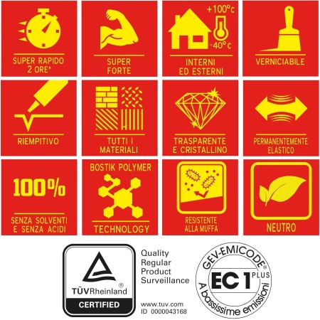 certificazioni Bostik Poly Max Cristal Express Blister 75g - Trasparente