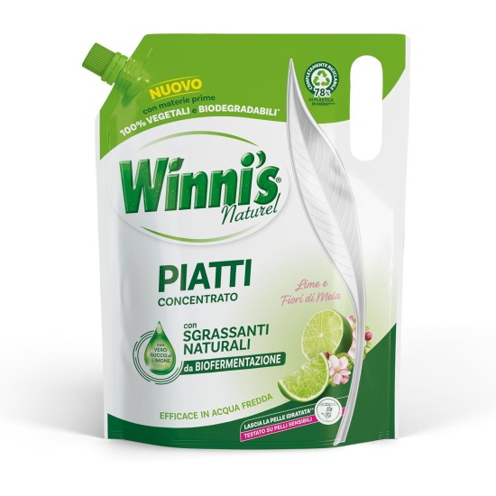 Winni's Detersivo Piatti, Concentrato Lime e Fiori di Mela - 900ml