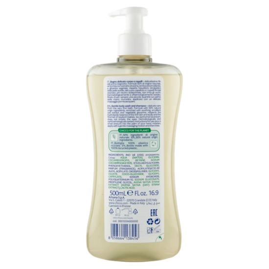 dettagli sulla confezione Chicco Bagno Delicato Corpo e Capelli 500 ml