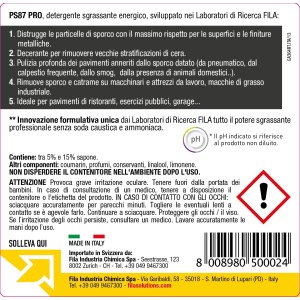 Fila PS87 Pro Sgrassante Professionale Pulizia, smacchiante e decerante 1lt 2