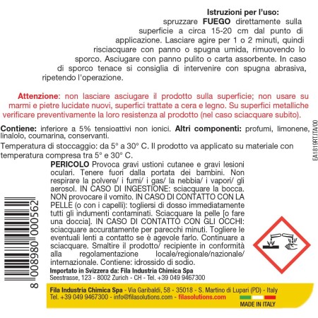 istruzioni FILA FUEGO