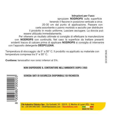 Istruzioni FILA NODROPS spray