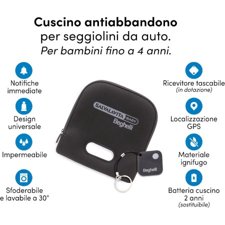 informazioni sul Cuscino Antiabbandono per Seggiolino Auto i punti di forza