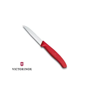 Coltelli da tavola Victorinox Ondulato 8cm Swiss Classic - Manico Rosso