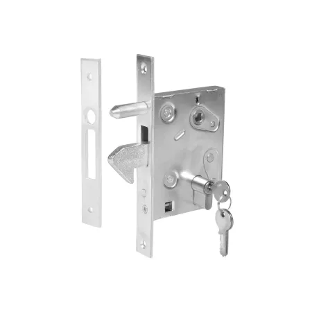 Serratura a gancio per cancelli scorrevoli in acciaio zincato