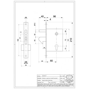 Serratura a gancio per cancelli scorrevoli in acciaio zincato 2