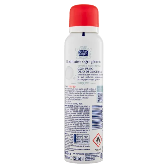 Neutro Roberts Deodorante Spray DermaZero, 0% Sali di Alluminio 125ml