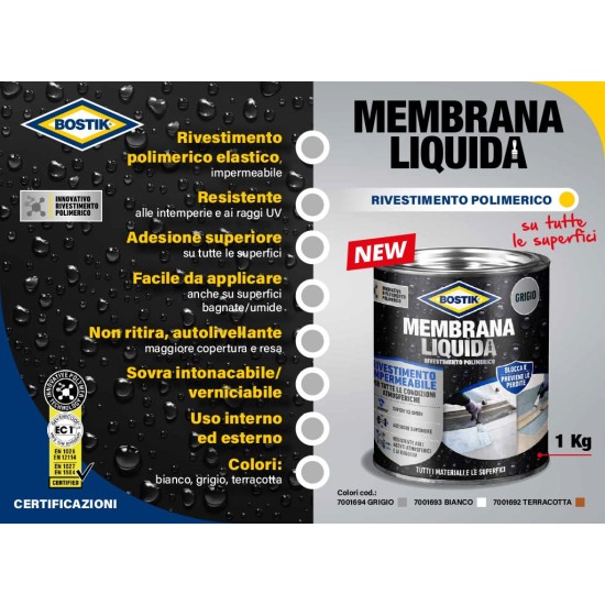 dove si usa Bostik Membrana Liquida Impermealizzante Elastico