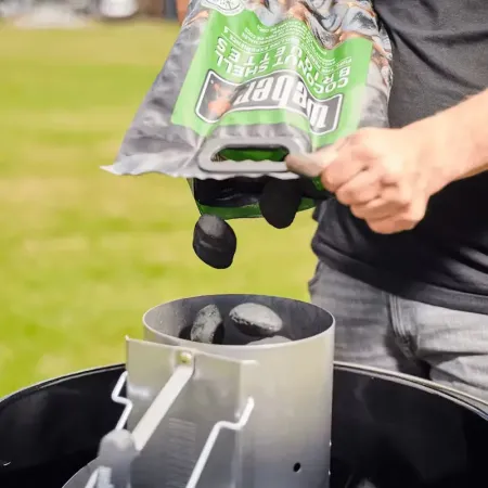 Weber Bricchette Carbone Cocco versate nella ciminera