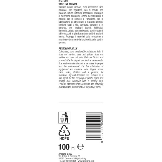 Etichetta Grasso Vaselina