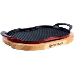 Bistecchiera Aeternum con vassoio  in legno – Piastra per bistecca