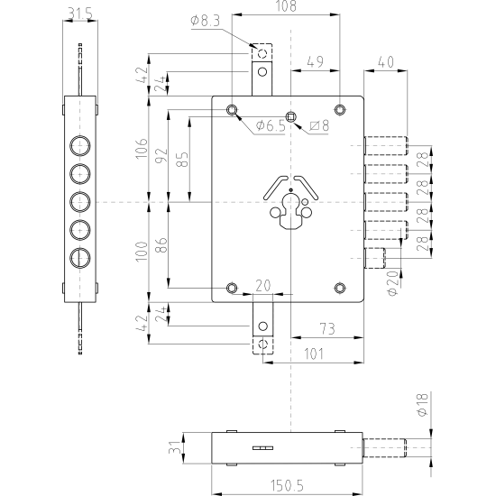 Misure Serratura Dierre Porta Blindata Cilindro Europeo Entr 70 DX