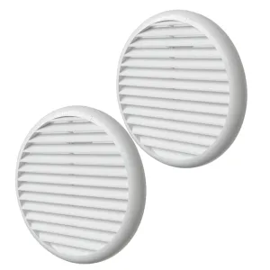 Griglie Aerazione Tonde con Molle in Plastica Bianche 80/125