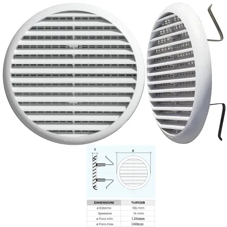 Misure Griglie Aerazione Tonde con Molle