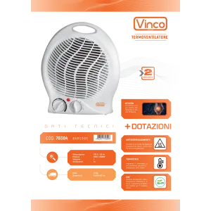 Termoventilatore da Bagno VINCO 2000W Caldobagno art 70304 2