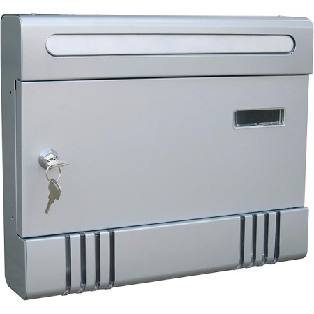 Cassetta posta da Esterno in Acciaio 365x65x300mm Silver orizzontale con chiave di sicurezza