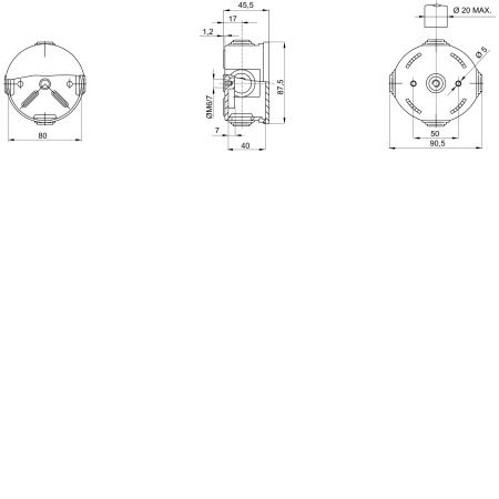 Misure Cassetta Derivazione Tonda Gewiss Ø80 GW44002 – Serie 44