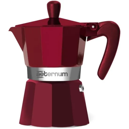 Caffettiera da 1 Tazza Aeternum Red – Moka Caffè Italiano