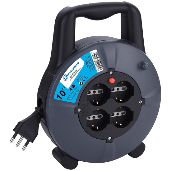 Prolunga con Avvolgicavo Electraline – Prolunghe Elettriche con 4 Prese Schuko