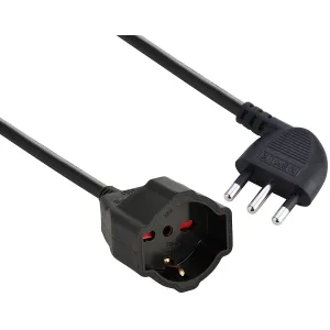 Prolunga 3 metri Electraline nera - Presa Bipasso Schuko