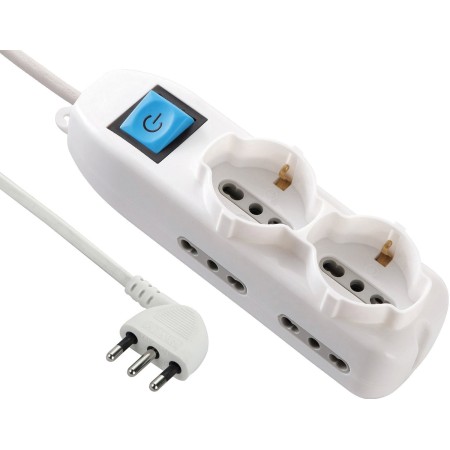 Ciabatte Multiprese Electraline - Presa Multipla salvaspazio, con prese Schuko e bivalenti e interruttore.