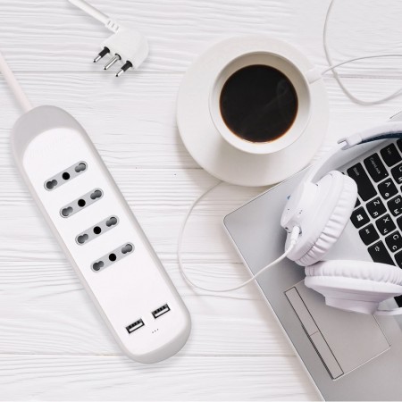 Multipresa con USB Electraline - Ciabatta da scrivania