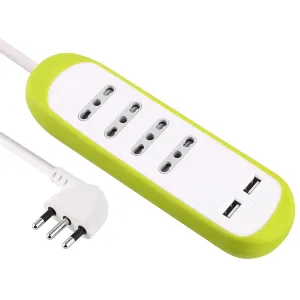 Ciabatta con USB Electraline - Multiprese da Scrivania Verde