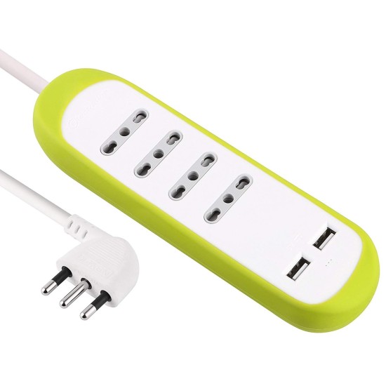 Ciabatta con USB Electraline - Multiprese da Scrivania Verde
